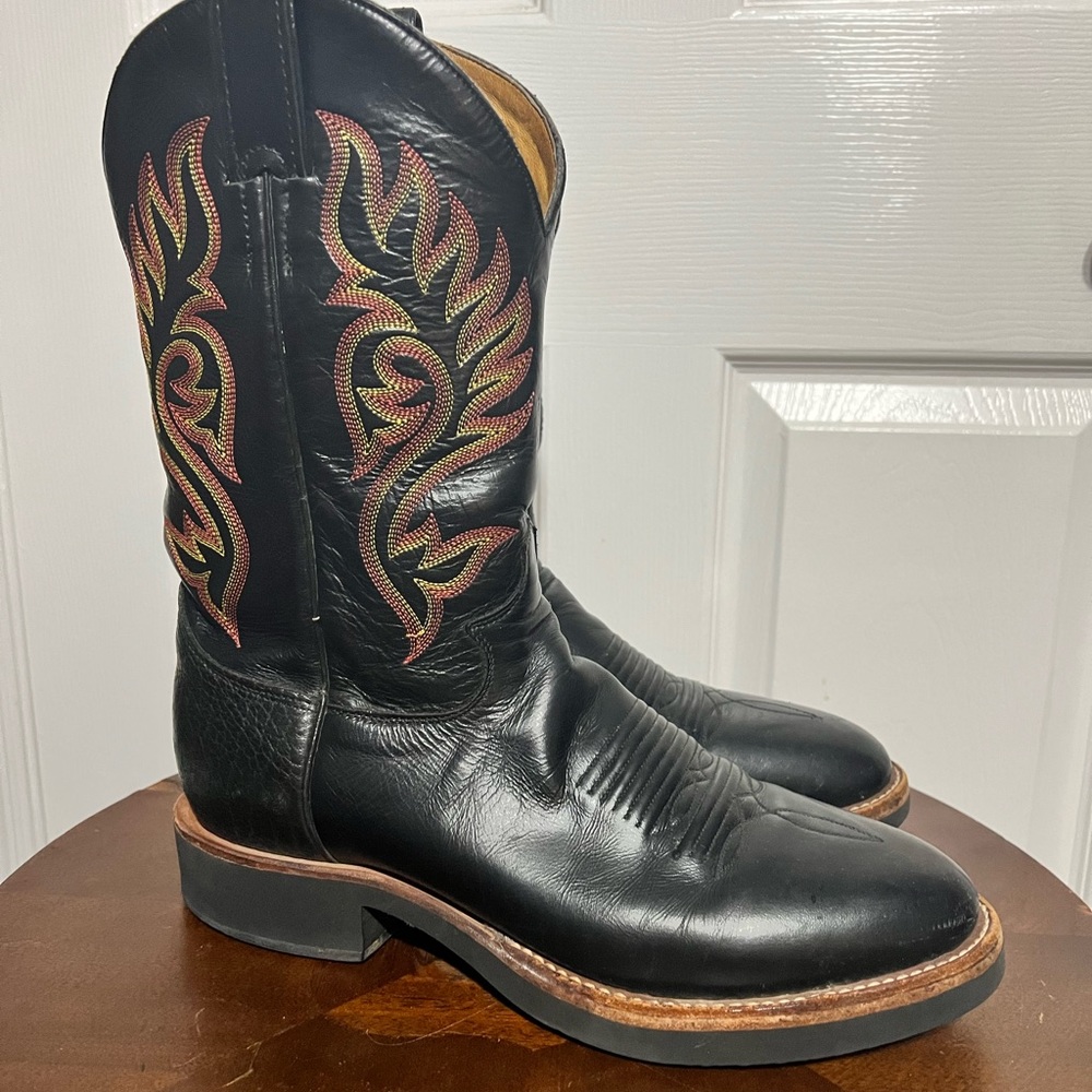 🔥🔥 Justin Black Leather Boots “Tekno Crepe” model # 5021 Excellent condition
